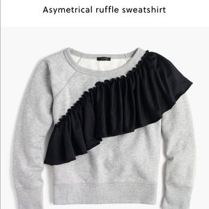 J.Crew Asymmetrical Ruffle Sweatshirt